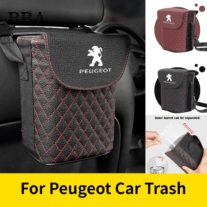 

Car Hanging Trash Can for Peugeot 308 508 5008 301 407 207 106 107 205 406 208 2008 4008 206 307 3008 Storage Bucket Accessories