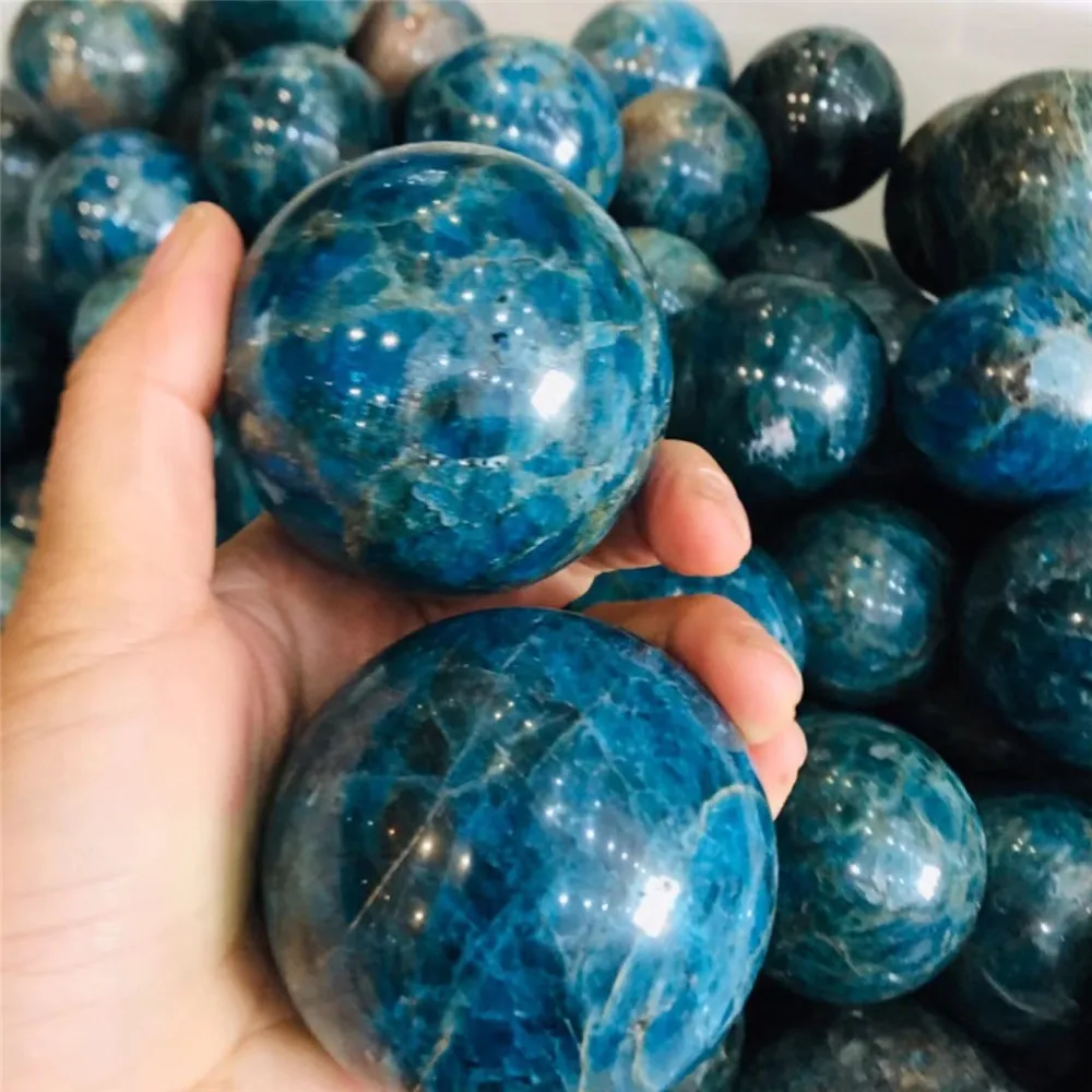 

1pc Polished Gem Natural Blue Apatite Stone Quartz Sphere Crystals Ball Healing Reiki Home Room Decoration Mineral Energy Stone