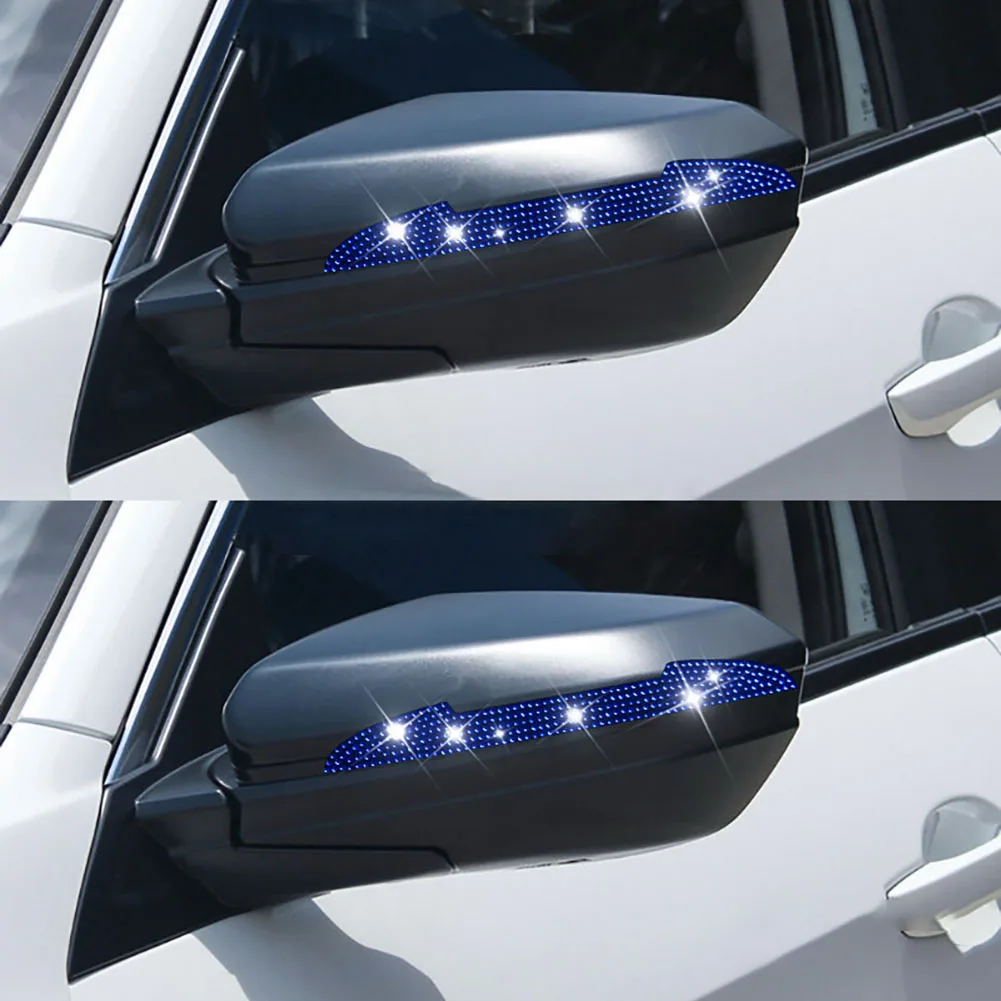 

2/4Pcs Car Door Edge Protector Anti-Scratch Protection Sticker Shiny Crystal Strip Anti-Collision Handle Rearview Mirror Cover