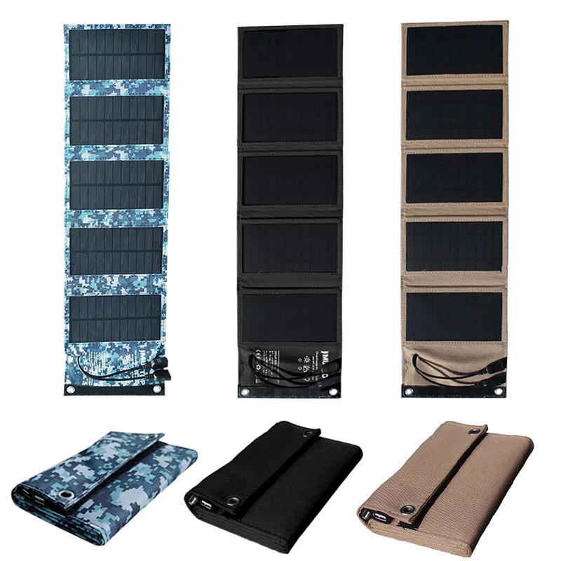 

foldable Solar panel 5V 10W power bank For cell phone outdoor waterproof usb solar battery solar charge For camping accessories