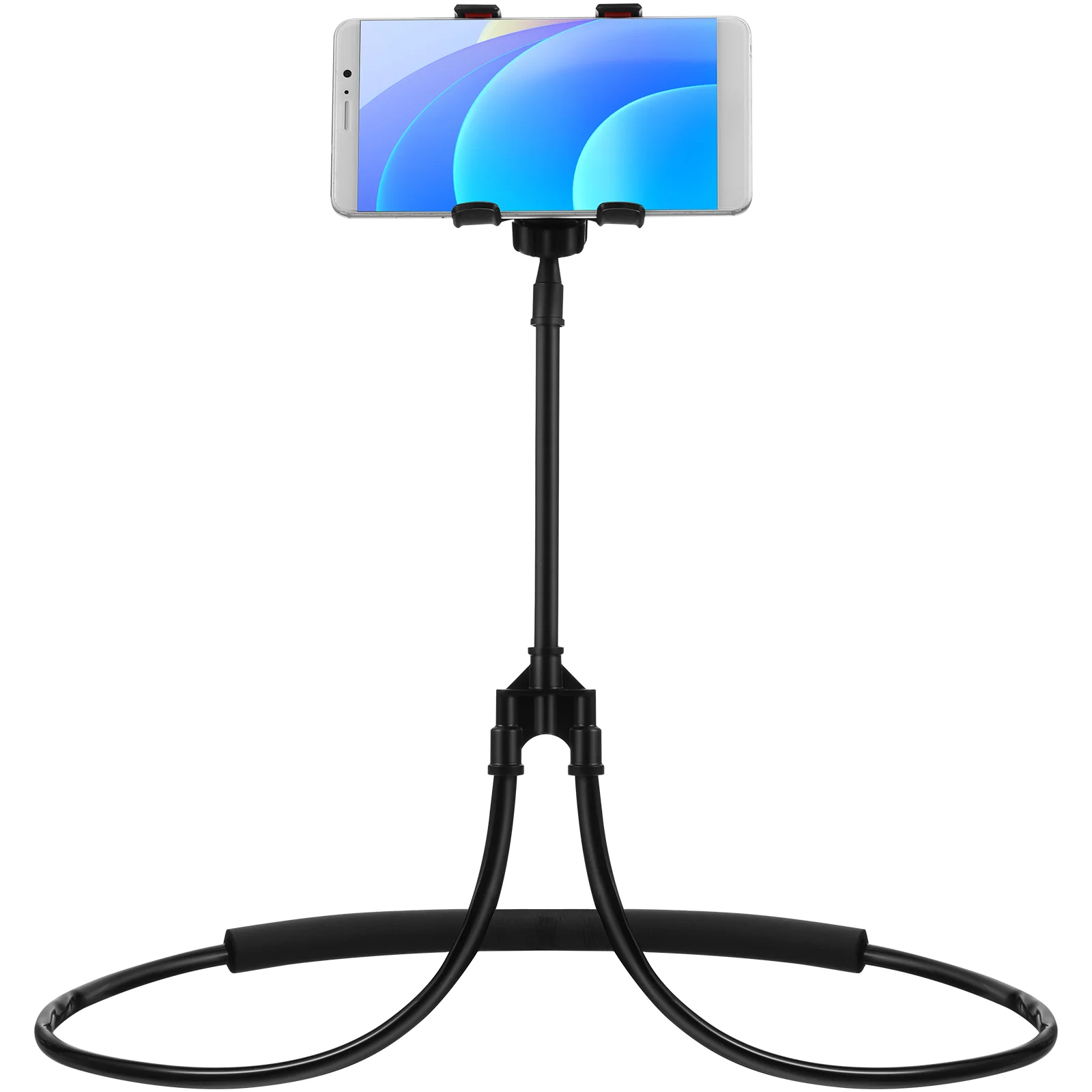 

Neck Mount Flexible U Shape Bracket Universal Neck Hanging Mobile Holder Stand for and Men Black