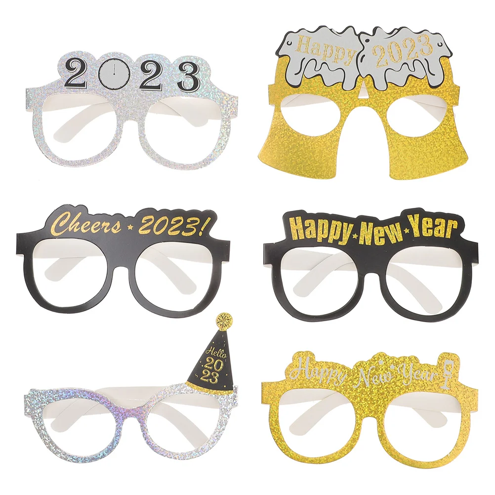 

New Glasses Year Party Eyeglasses Photo Years Frame Frames Funny Props Happy Eve Sunglasses Booth Eyewear Eyeglass Supplies