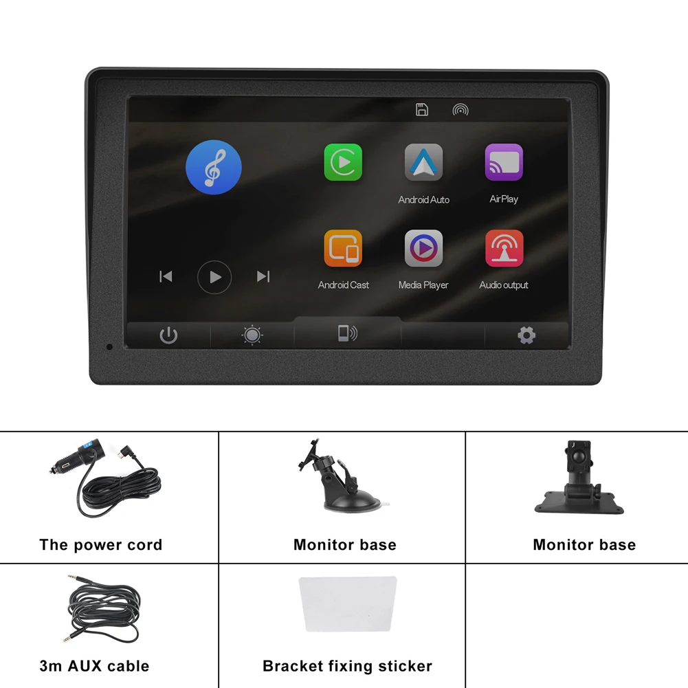 

7-дюймовый автомобильный радиоприемник с сенсорным экраном, беспроводной Автомобильный плеер Carplay Android, FM-радио, Bluetooth-совместимый mp5-плеер, встроенный динамик Mirrorlink