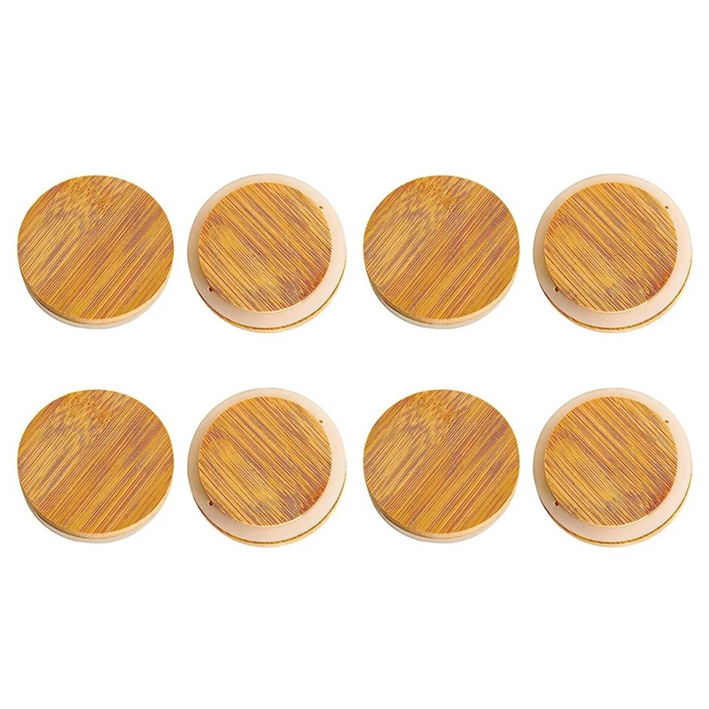 

Деревянные крышки для банок Mason, 8 деревянных бамбуковых крышек для хранения с обычным отверстием, многоразовые Деревянные крышки с шариками для банок Mason, 70 мм