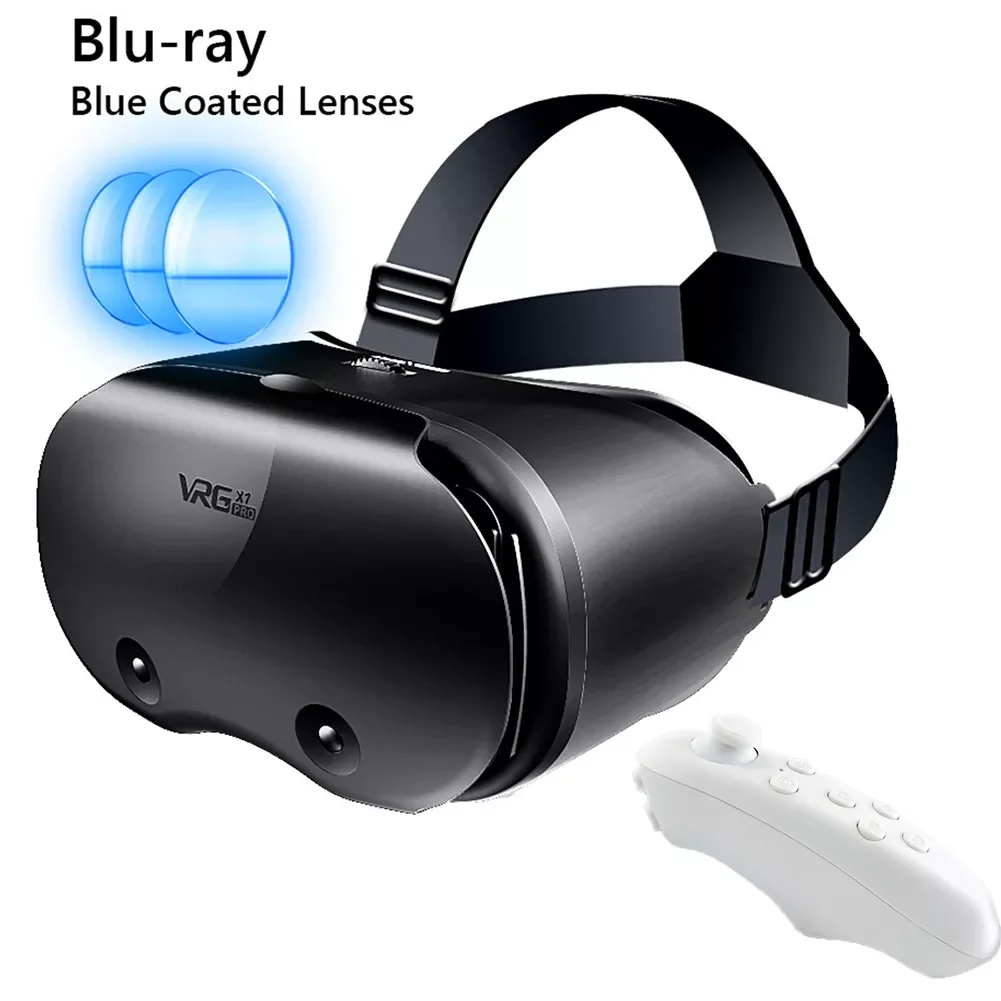 

NEW2023 Pro X7 3D VR Headset Smart Virtual Reality Glasses Helmet for 5-7 inch Smart Phone Video Game Binoculars with Controller