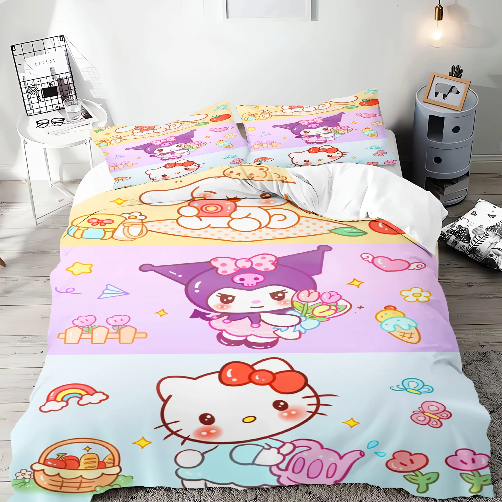 Sanrio Series Kuromi пододеяльник комплект постельного белья для детей роскошный чехол