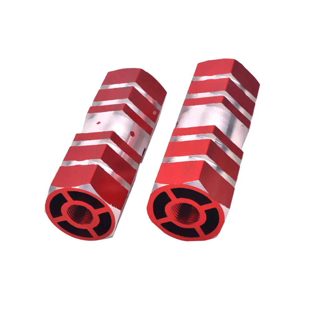 

1 Pair Aluminum Alloy Bike Pedal Back Seat Axle Cylinder Stunt Pegs Mountain Bike Accessory (Red)
