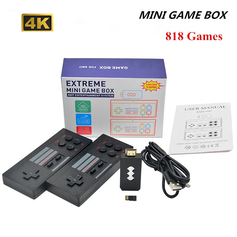 

4K HD Video Game Console Built In 620/818/10000 Classic Games Retro Console Wireless Controller AV/HD Output Mini Game Box