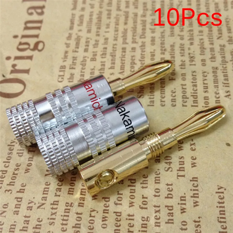 

10Pcs Gold Plated Copper Speaker Banana Plug Male Connector