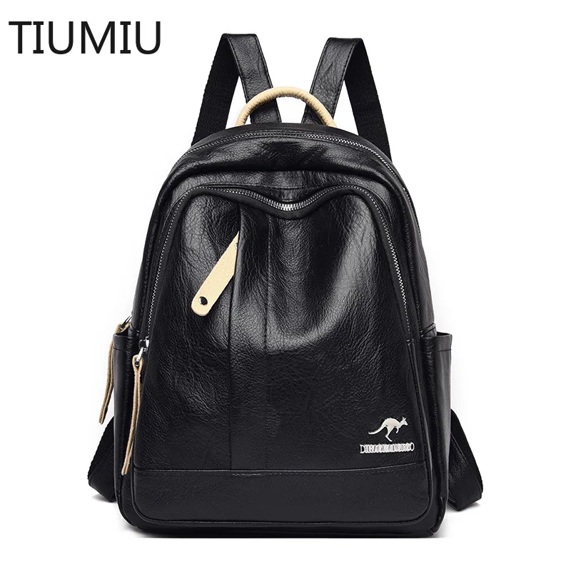 

2021 Women Luxury Soft Leather Backpack Multifunction Anti Theft School Bag For Teenager Girls Ladies Travel Backpack Rucksack