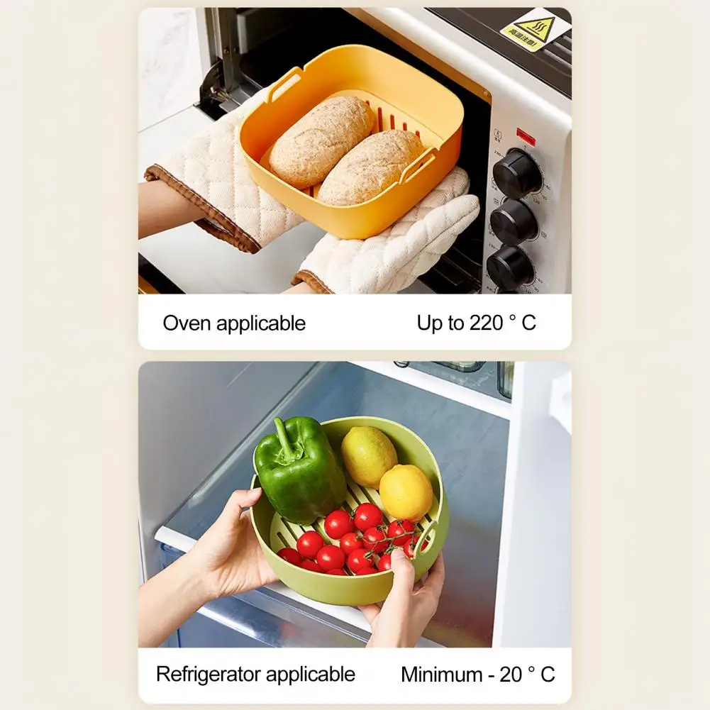 

Helpful Silicone Bowl Food Grade Baking Bowl Foldable Square Round Baking Pan Baking