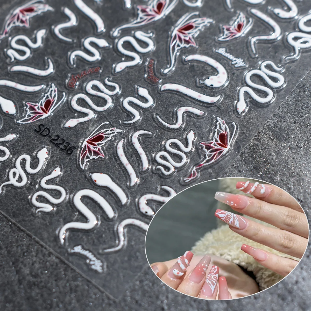 Самоклеящиеся наклейки для дизайна ногтей в ассортименте