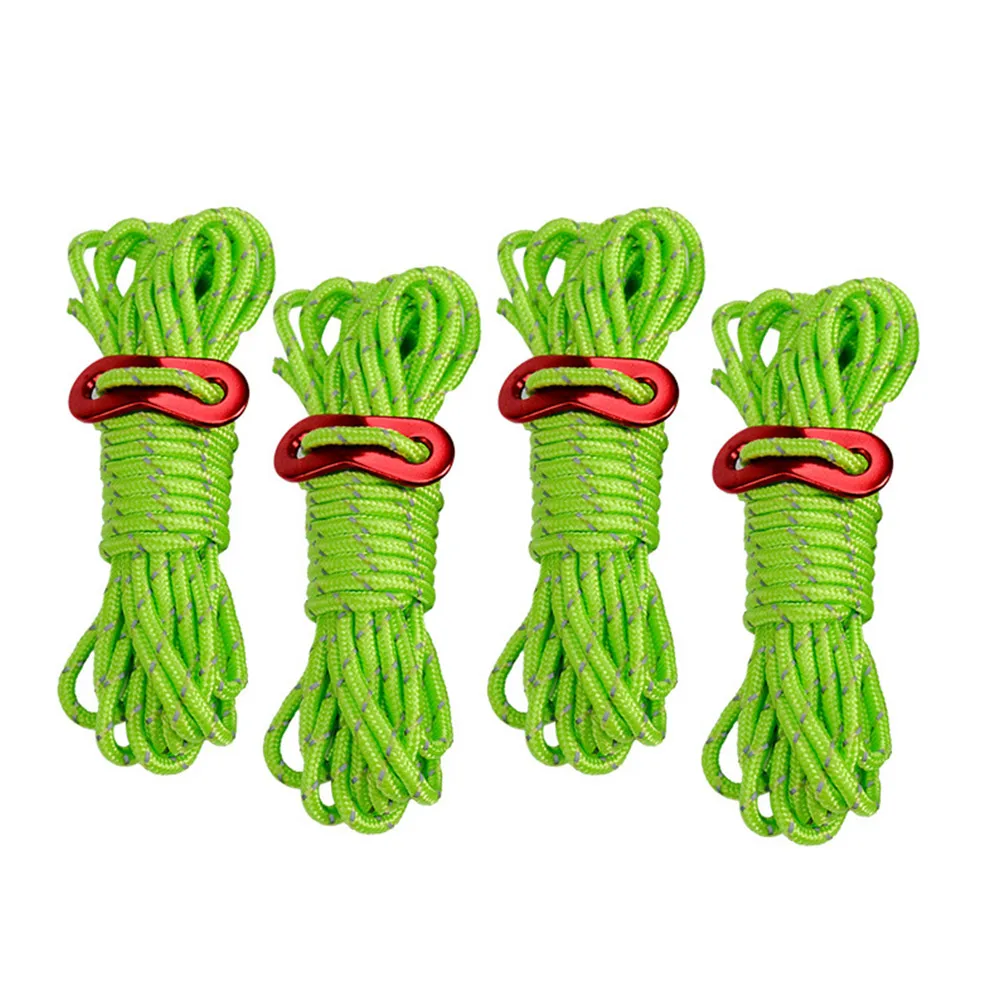 

Tent & Canopy Accessories 4xReflective Wind Rope 4mm With Buckle Adjuster Windproof Noose Tent Accessories