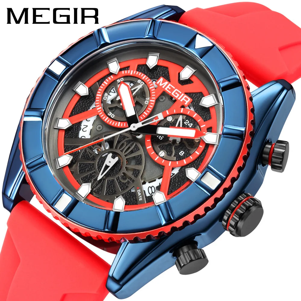 

MEGIR Men Quartz Watch Fashion Luxury Chronograph Wristwatch Man Business Luminous Waterproof Calendar Clock Relogio Masculino