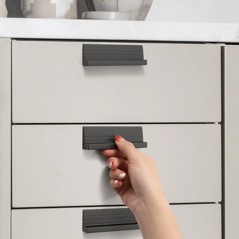 

Zinc Alloy Black Gold Black Handle Square Black Furniture Handle Furnitur Door Handl Modern Black