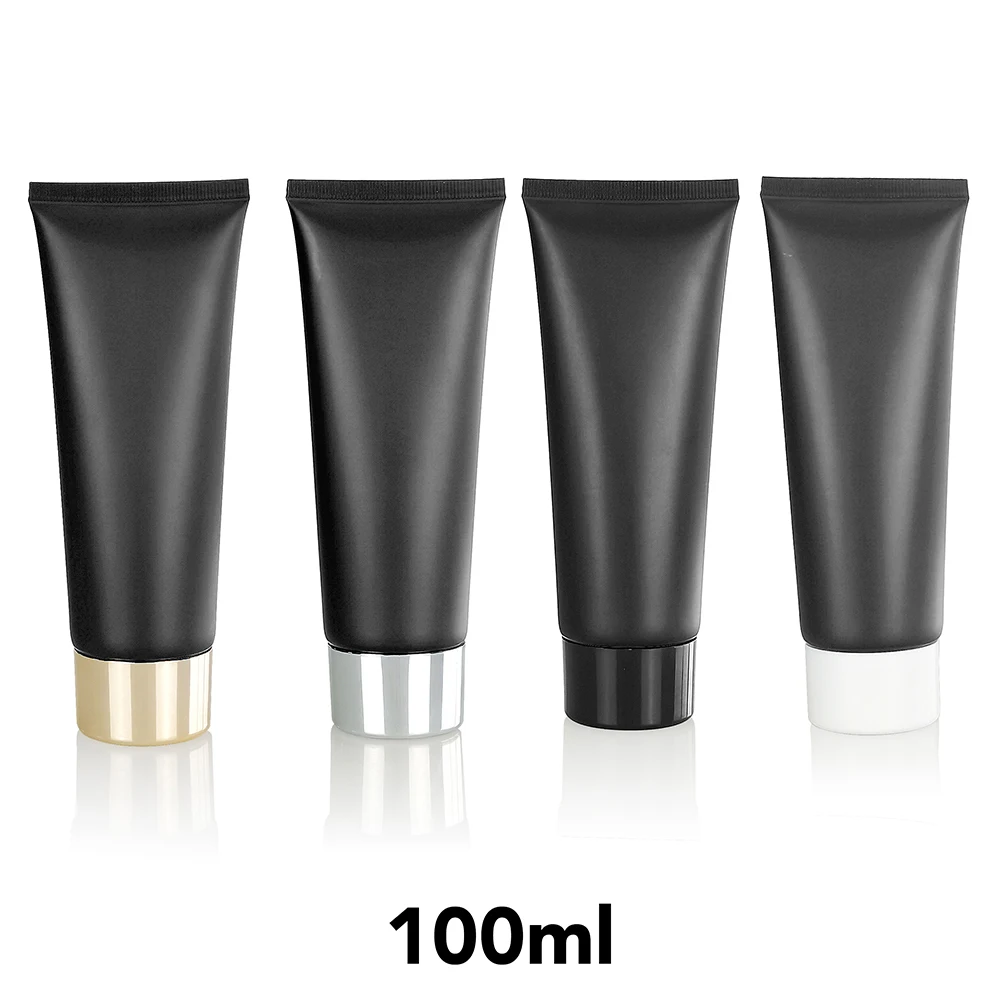 

Empty 100g Refillable Frost Black Squeeze Tube 100ml Matte Plastic Soft Bottle Cosmetic Lotion Makeup Cream Packaging Container