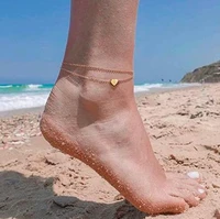 hot sale summer fashion beach style love anklet heart shaped 26 letter anklet for women girl jewelry gift