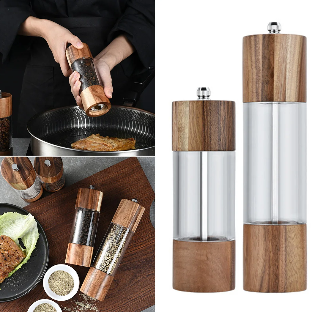 

Pepper Salt Grinder Shakers Plastic Adjustable Coarseness By Rotor Manual Mill Bottle For Steak Cuisine Kitchen Accessories