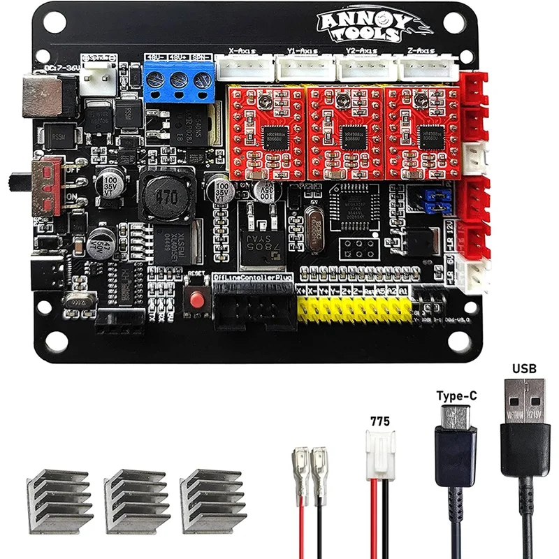

GRBL 1.1 Control Board 3Axis Stepper Motor Double Y Axis USB Port Driver Board For CNC Engraving Machine Controller