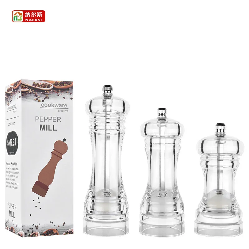 

Coffee Acrylic Grinder Transparent Pepper Mill Manual Pepper Grinder Grinder Ceramic Core Multi-Purpose Seasoning Bottle Kitchen