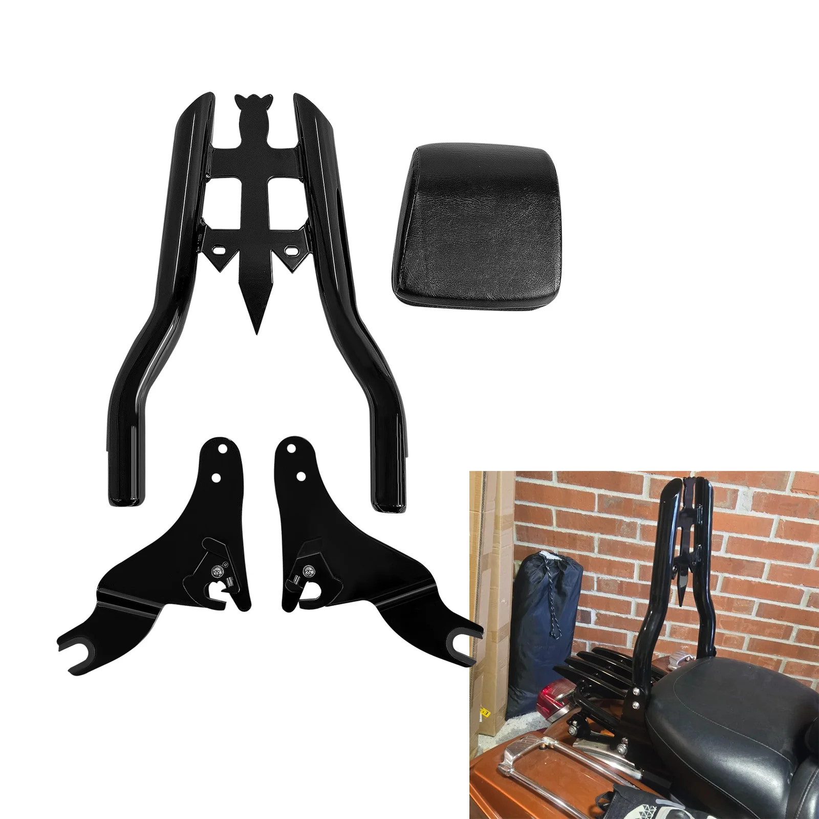 Фото Для Harley Touring 2009-2025 Street Glide Road King Ultra CVO Limited Electra Road Glide мотоциклетная спинка Sissy Bar №1