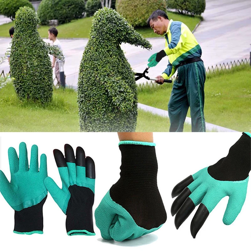 

Garden Gloves With Claws ABS Plastic Garden Rubber Gloves Gardening Digging Planting Durable Waterproof Work Glove Outdoor