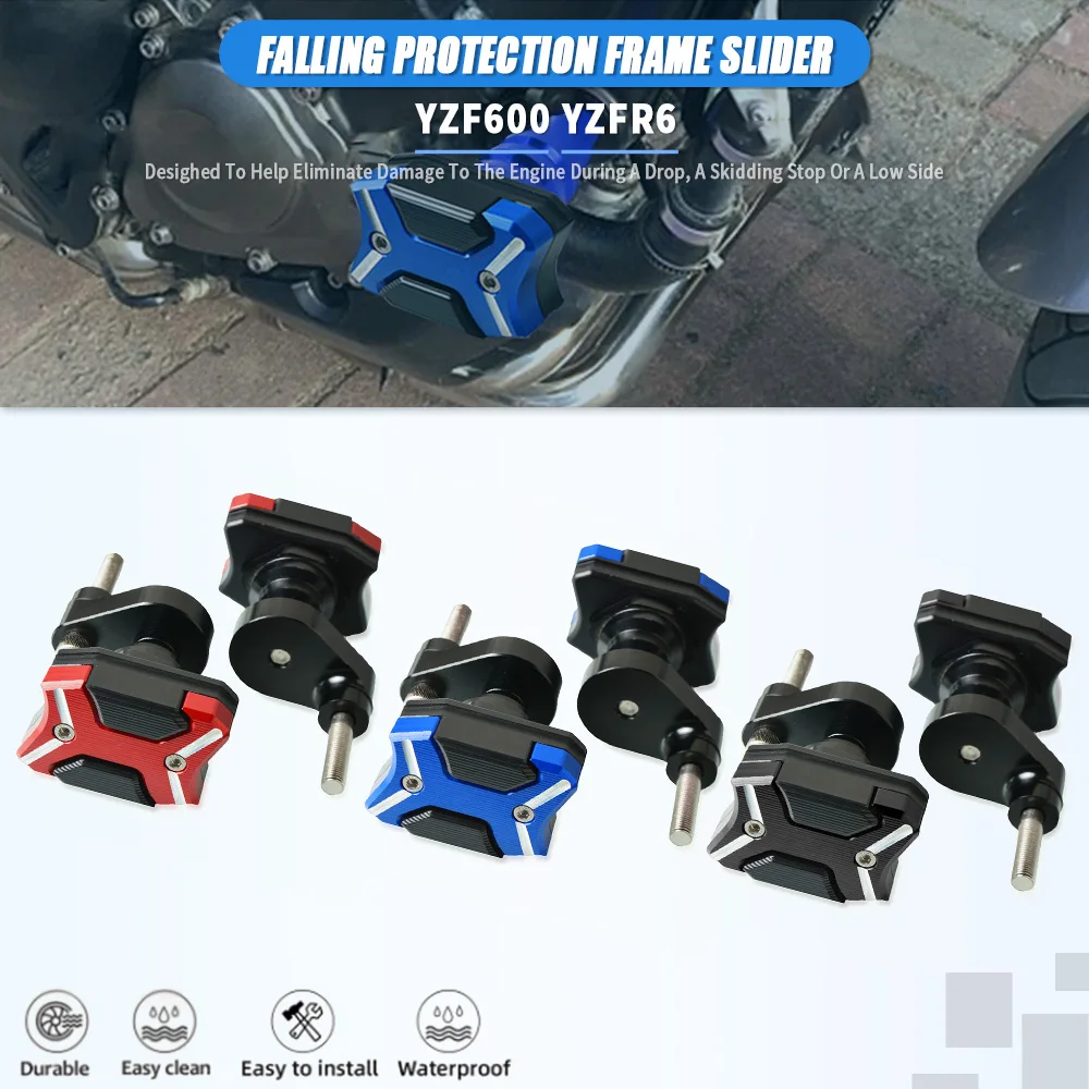 

CNC Alloy Motorcycle Falling Protectors Moto Frame Crash Pads Engine Case Sliders Protector For Yamaha YZF600 R6 2008-2015 2014