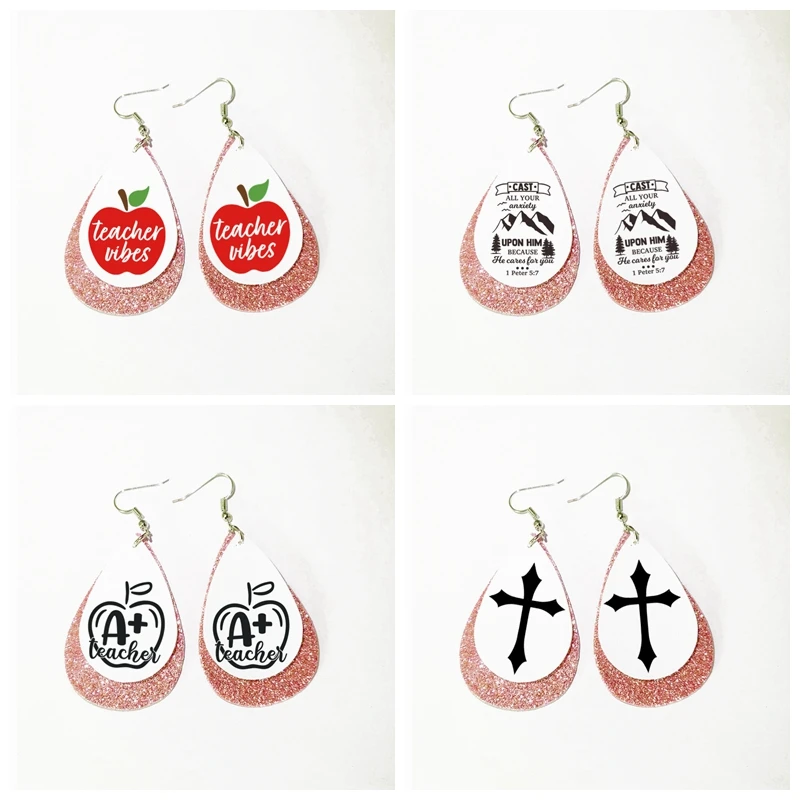 

earrimgs cast all your anxiety upon him because he cares for you bible verse religion christianity earrings