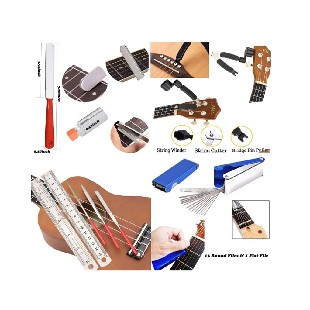 

Набор из 25 предметов, держатель для струн гитары, гаечный ключ, сумка для хранения инструментов для ремонта гитар, аксессуары для музыкальных инструментов