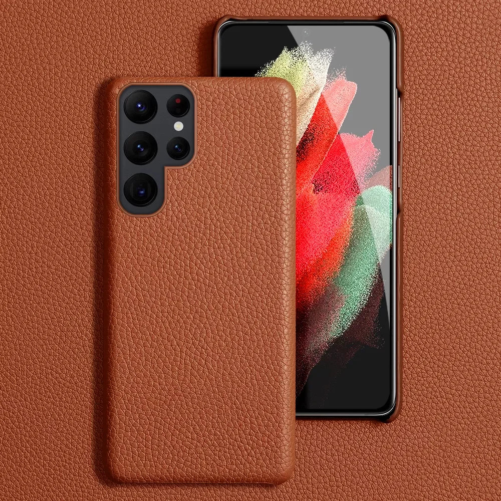

Genuine Leather Phone Cover Case For sam Galaxy S21 S22 Ultra S20 S21 FE S9 S10 S22 Plus Note 20 10 A52 A52S A51 A71 A12 A50