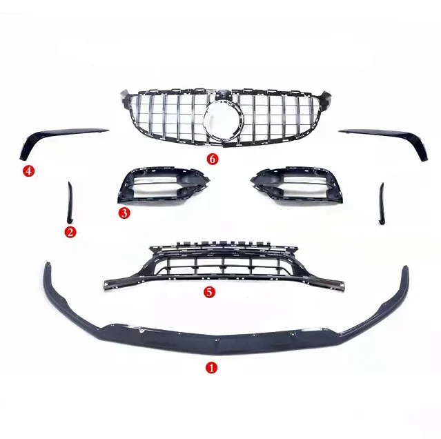 

Front grille For C63 2015-2017 upgrade 2018-2020 front grille GT grille diffuser body kit parts For mercedes benz