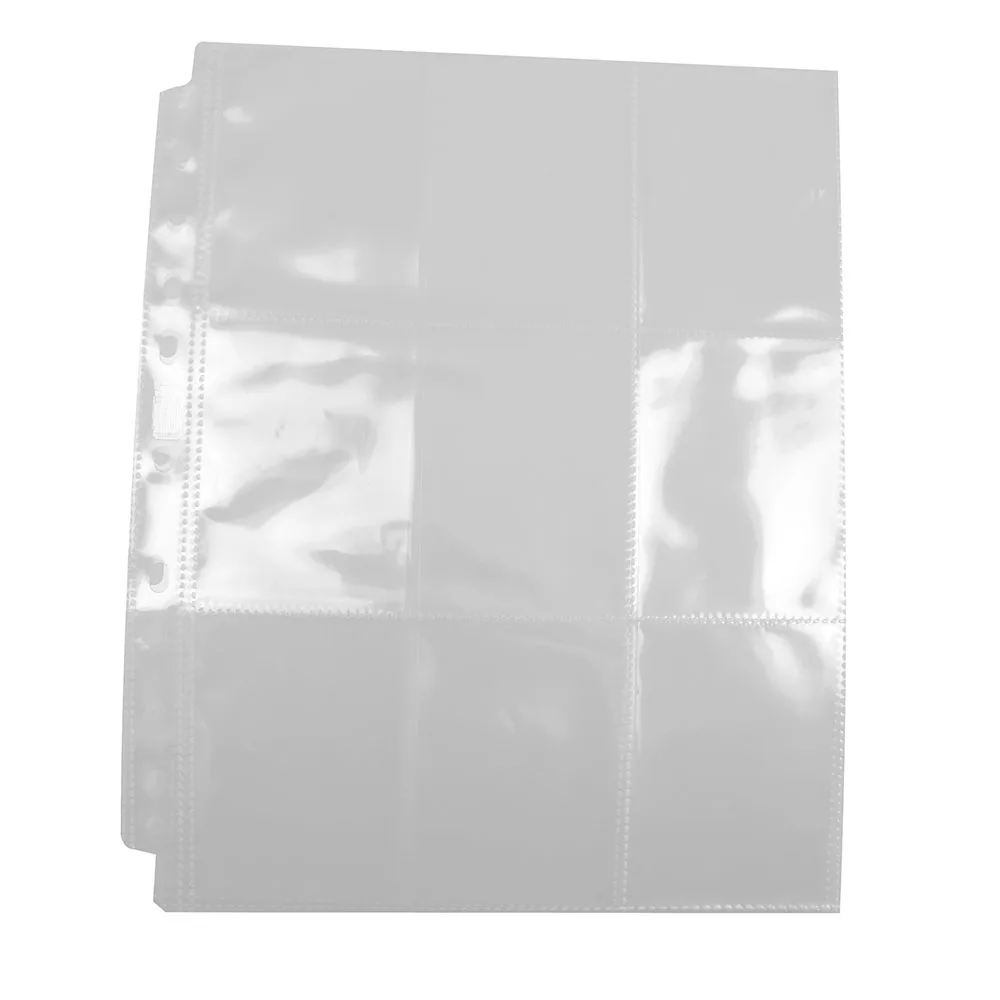 10 шт. боковая вставка 9 ячеек черные/прозрачные карманы карточки фотоальбом