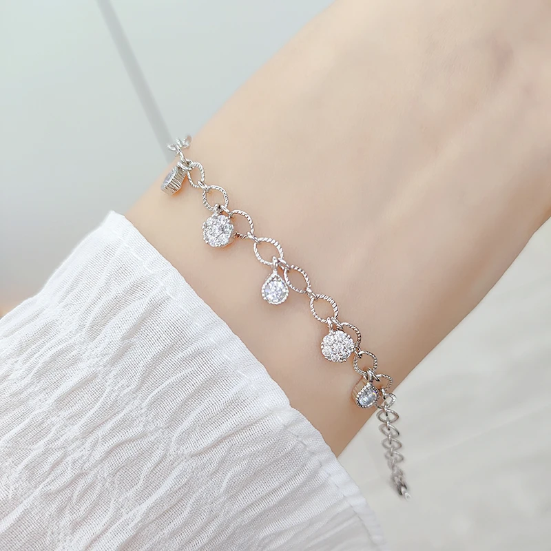 

New Fashion Bracelets Women Inlaid Zircon Charm O chain Bracelet Jewelry Party Gifts