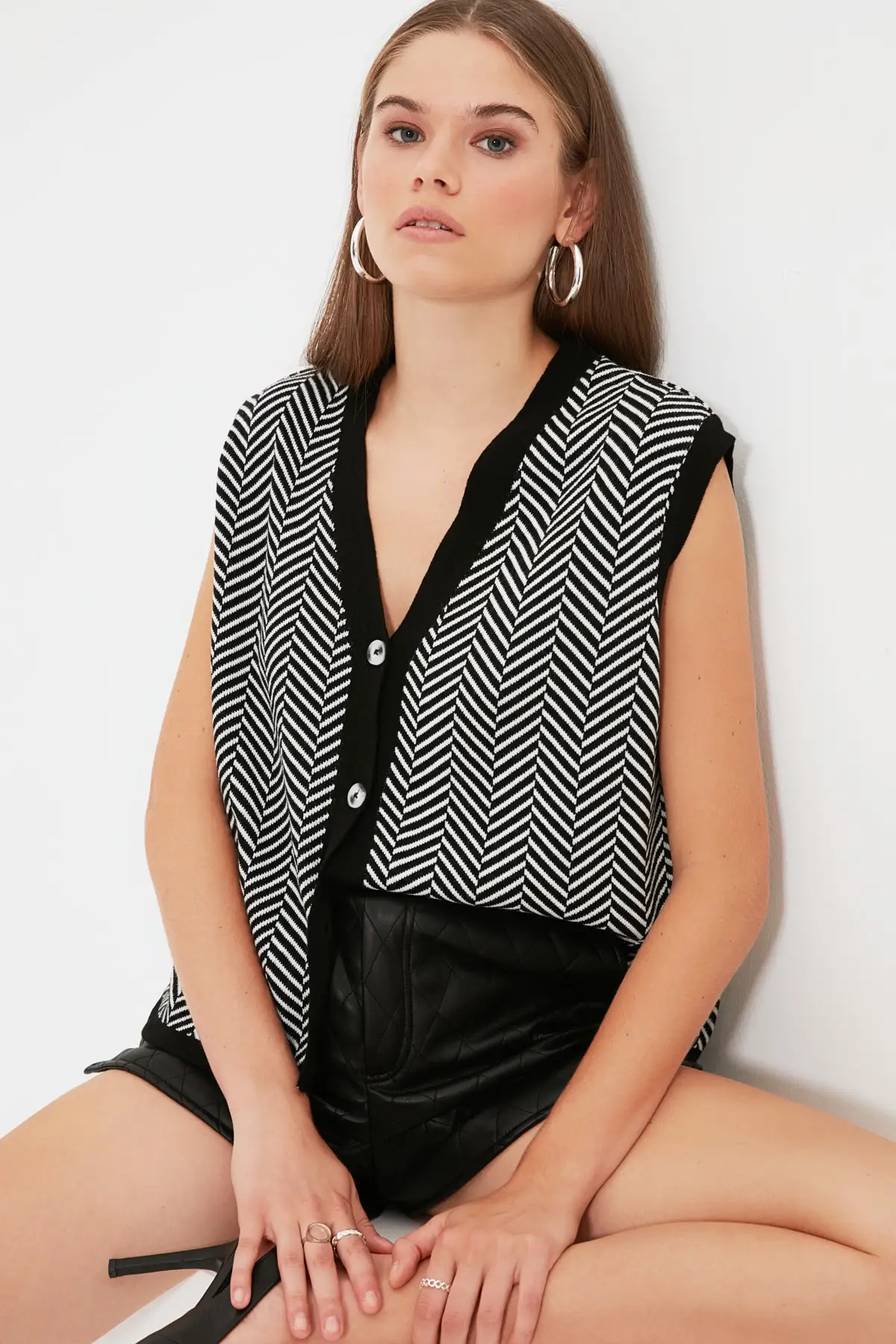 

Trendyol Houndstooth Jacquard Knitwear Cardigan TWOAW22HI0427