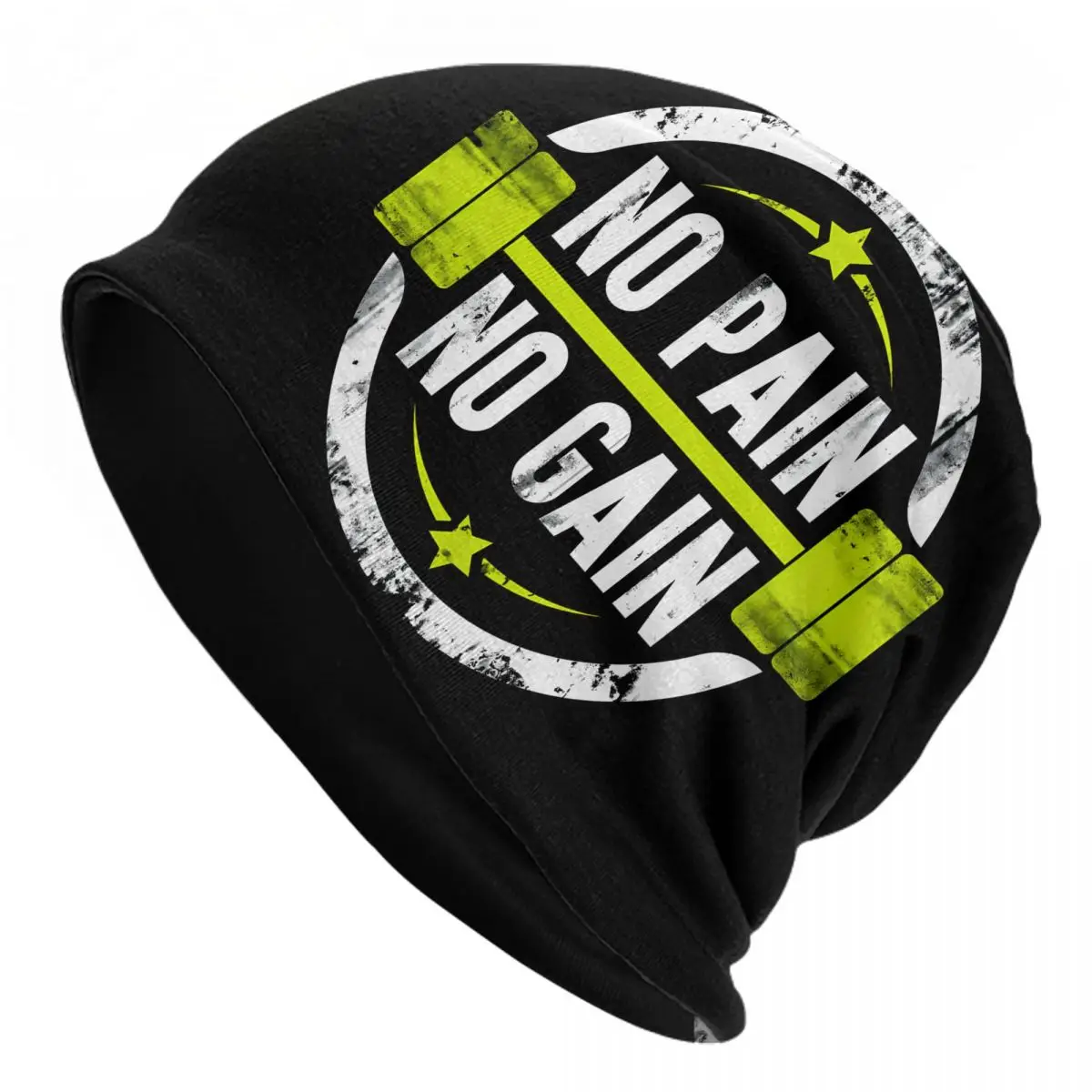 

Bonnet Hats Men Women's Thin Skullies Beanies Hat No Pain No Gain Autumn Spring Warm Cap Design Caps