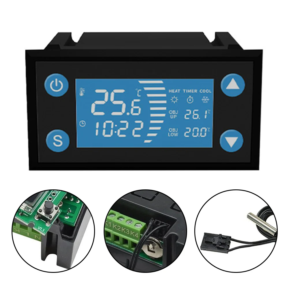 Контроллер температуры с таймером датчик-зонд W-1213 интеллектуальный термостат