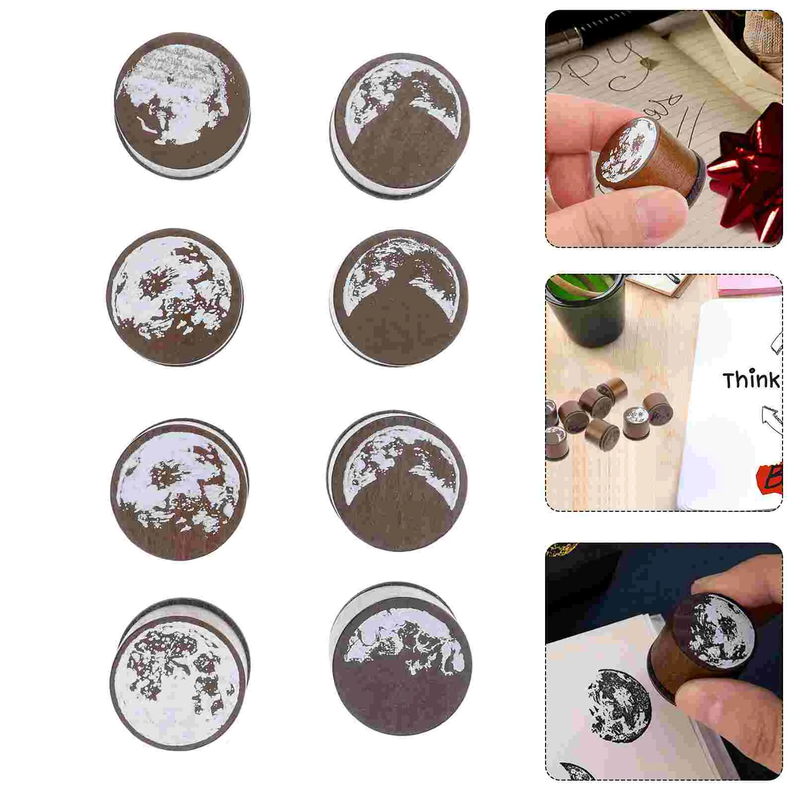 

Stamp Moon Stamps Rubber Diy Diary Stamperseal Planner Wooden Notebook Woodwax Inking Teacher Decals Journal Vintage Stickers