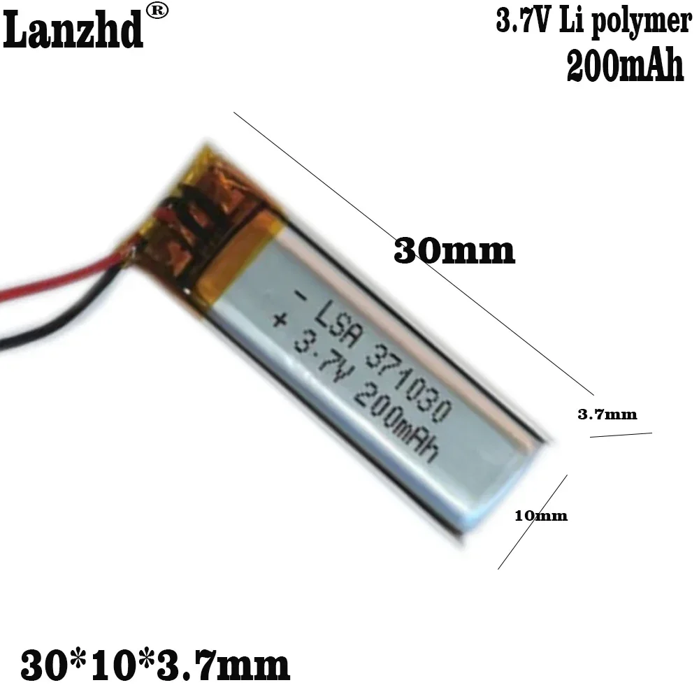 2-10 шт. 371030 401030 литий-полимерный аккумулятор 3 7 в для bluetooth-гарнитуры браслета