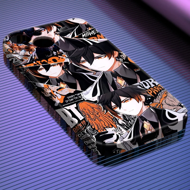 

Genshin Impact HUTAO ZHONGLI Phone Case For iPhone 14 13 12 Mini 11 Pro Max X XR XS MAX SE 2020 8 7 Feilin silky feel Cover