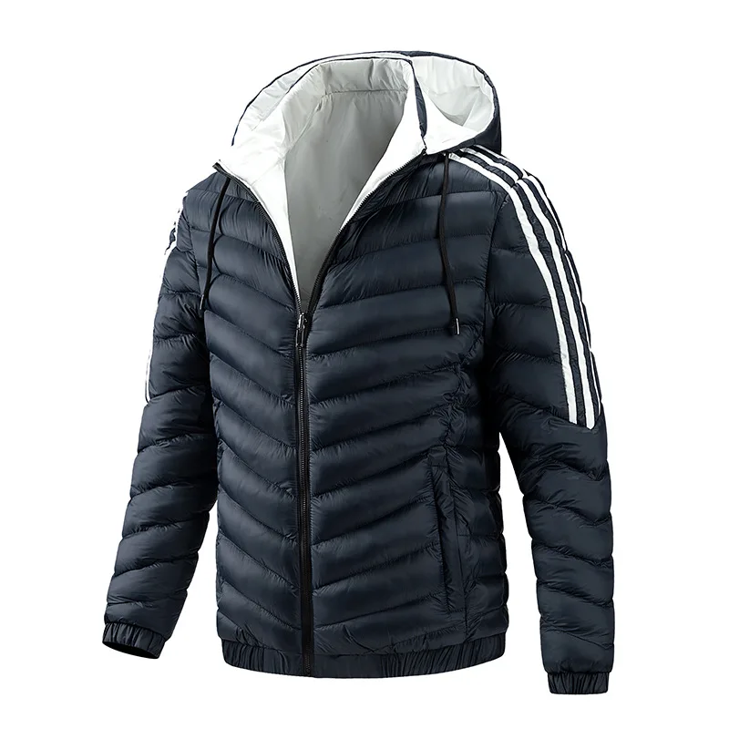 Mens Jacket Cotton Padded Men Wear Double Faced Youth Multi Size Cotton Padded Clothes and Hoodies In Autumn and Winter