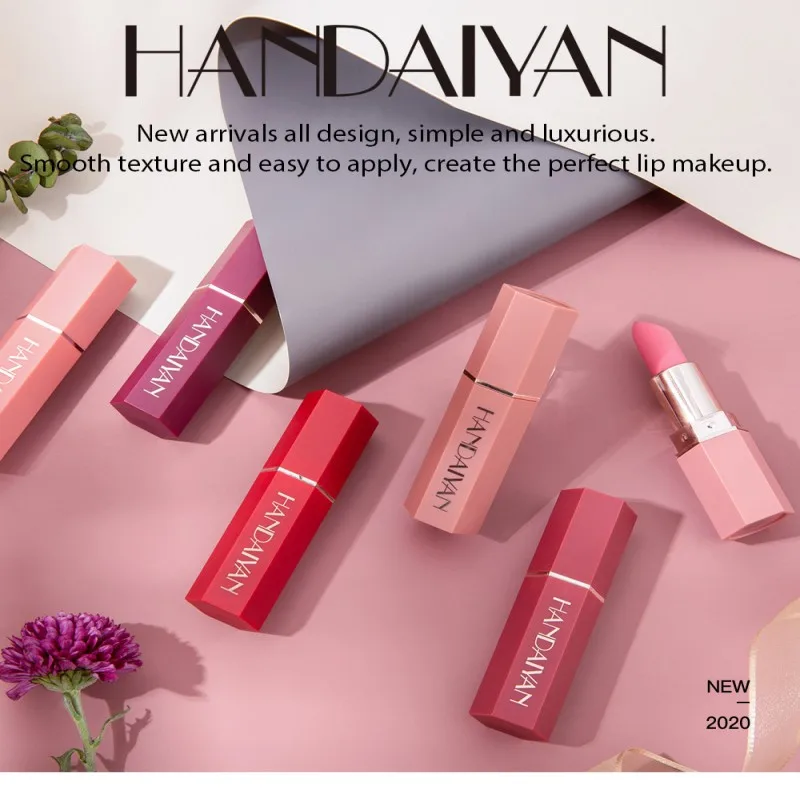 

Hot selling 6 color matte lipstick with Mist finish