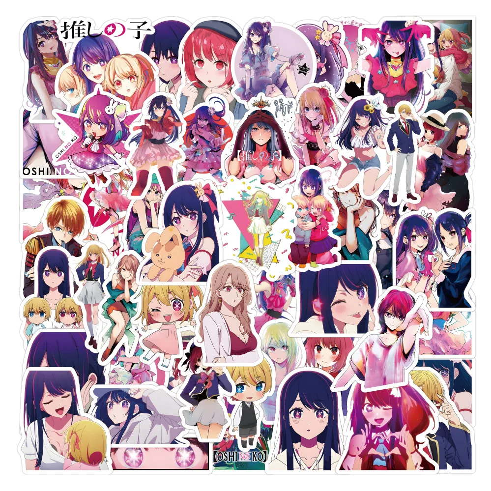 

10/30/50PCS Trendy Cartoon Anime Girl Graffiti Helmet Cup Waterproof DIY Room Decoration Children's Toy Reward Sticker Wholesale