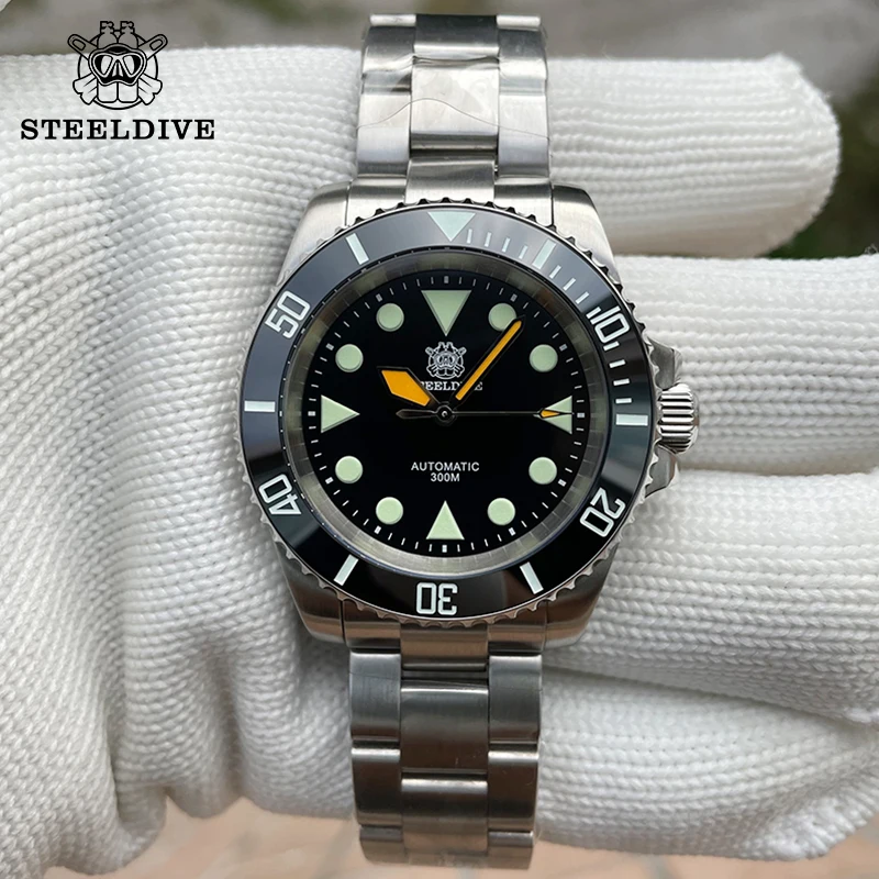 

STEELDIVE 41MM Men Automatic Watches Ceramic Bezel Sapphire NH35 Water Resistant Stainless 300M Diver Mechanical Men Wristwatch