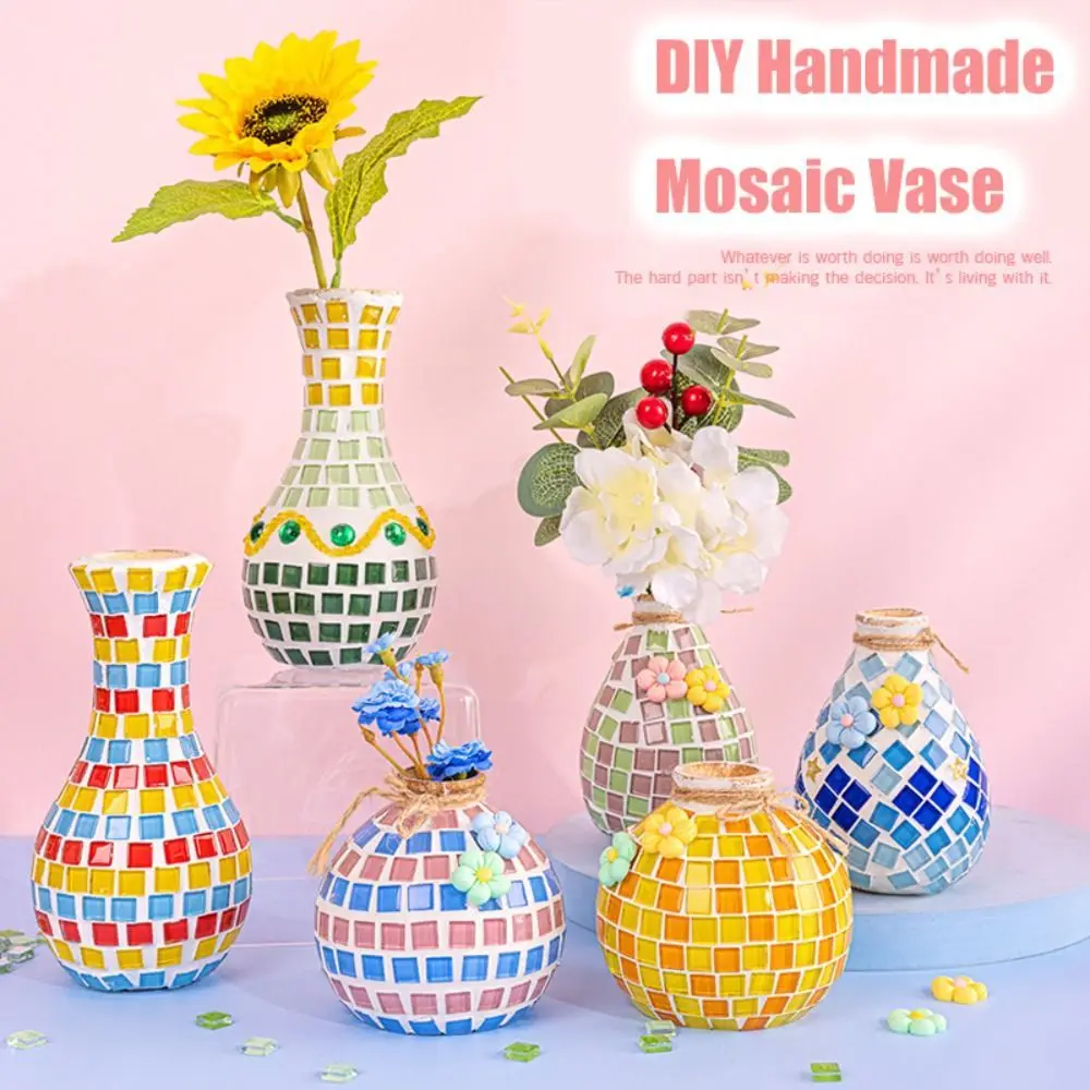 

Mosaic Tiles Handmade Mosaic Vase Mosaic Art Paste Flower Mosaic Vase Eco friendly Material Package Creative Craft Kit