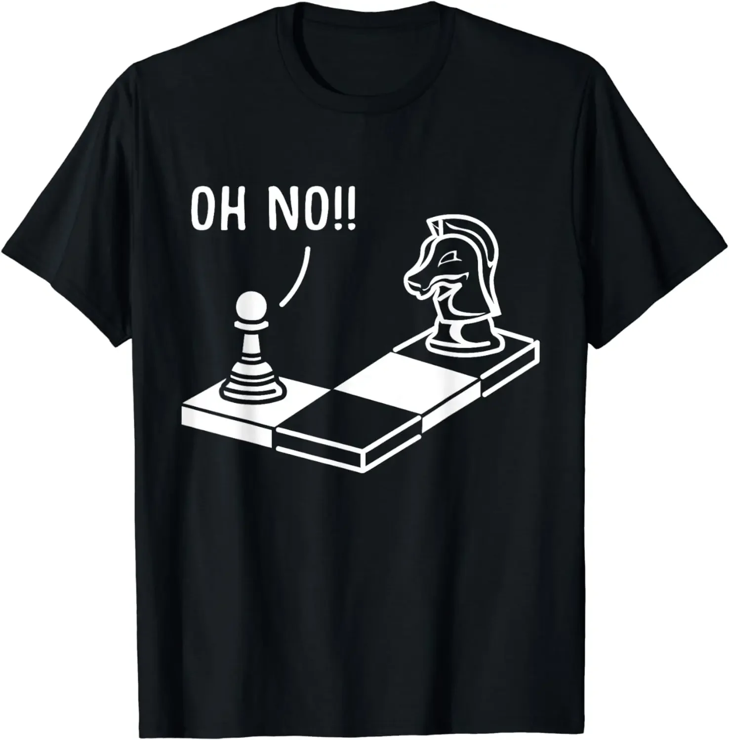 Oh No Knight To Pawn Забавный шахматный игрок Идея подарка Футболка для настольной игры Мужская одежда Топы Футболки с графикой Camisas Streetwear (art.: 3920ca480b9bf) - 3920ca480b9bf