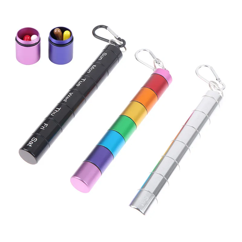 

Чехол для таблеток на 7 дней, из алюминиевого сплава, водонепроницаемый, антикоррозионный, Отсоединяемый, нетоксичный