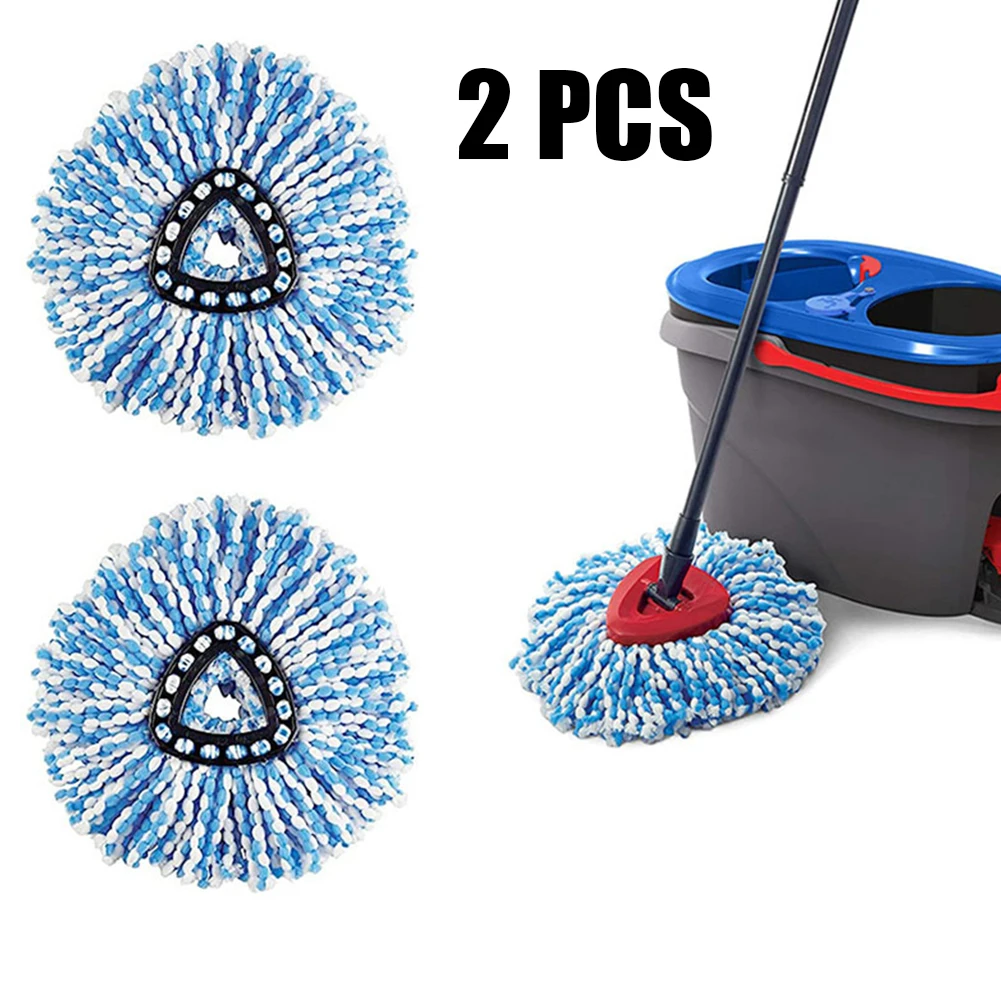 

2pcs Replacement Mop Heads Blue For O-Cedar EasyWring RinseClean Rotating Mop Head Mop Cloth