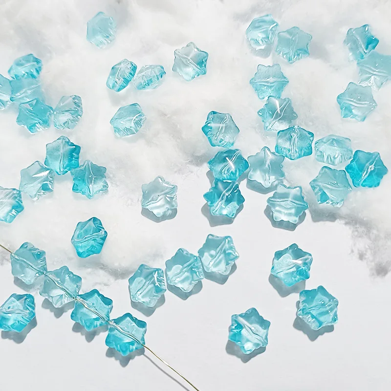 Бусины из чешского хрусталя в форме снежинки 12 мм 20 шт