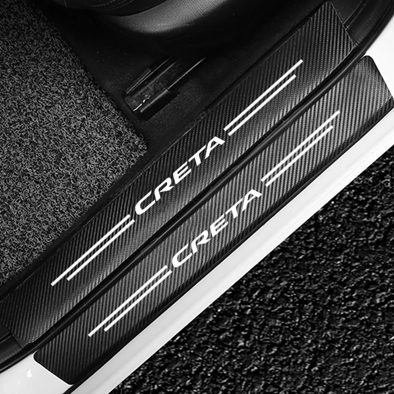 

4 шт., наклейки из углеродного волокна на пороги автомобиля Hyundai Creta 2011, 2012, 2013, 2014, 2016, 2017, 2018, 2019, 2020, 2021