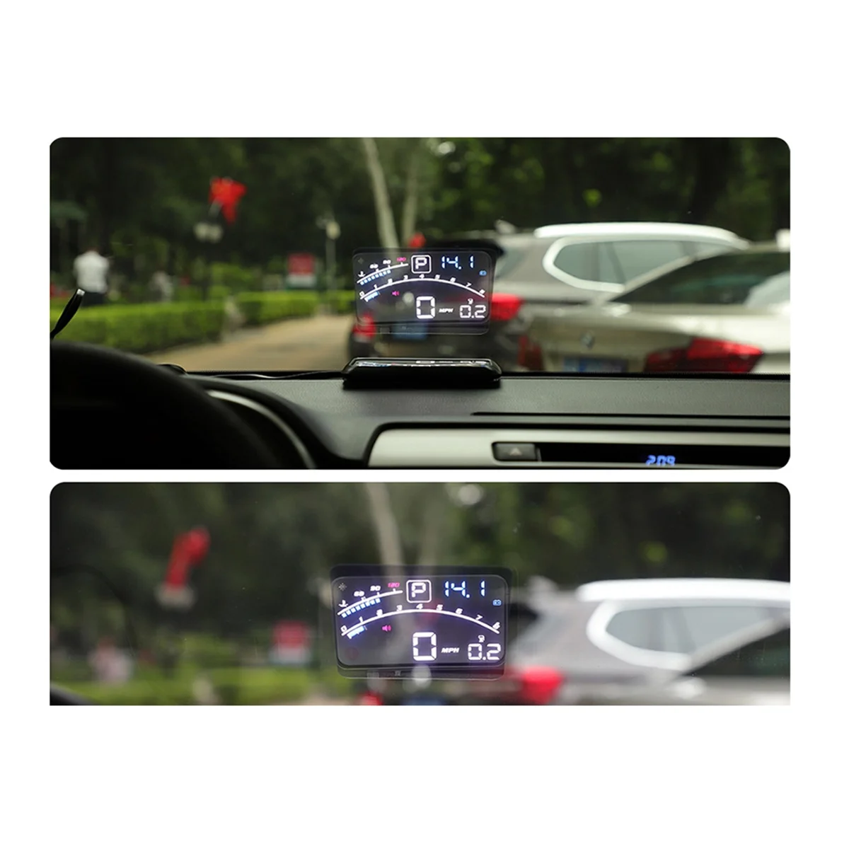 Фото # 176P V41 Heads Up Display Автомобильный OBDII EUOBD 5,5-дюймовый проектор на лобовое стекло HUD Дисплей Напоминание о переключении Температура воды. RPM KM/H (черный) №4